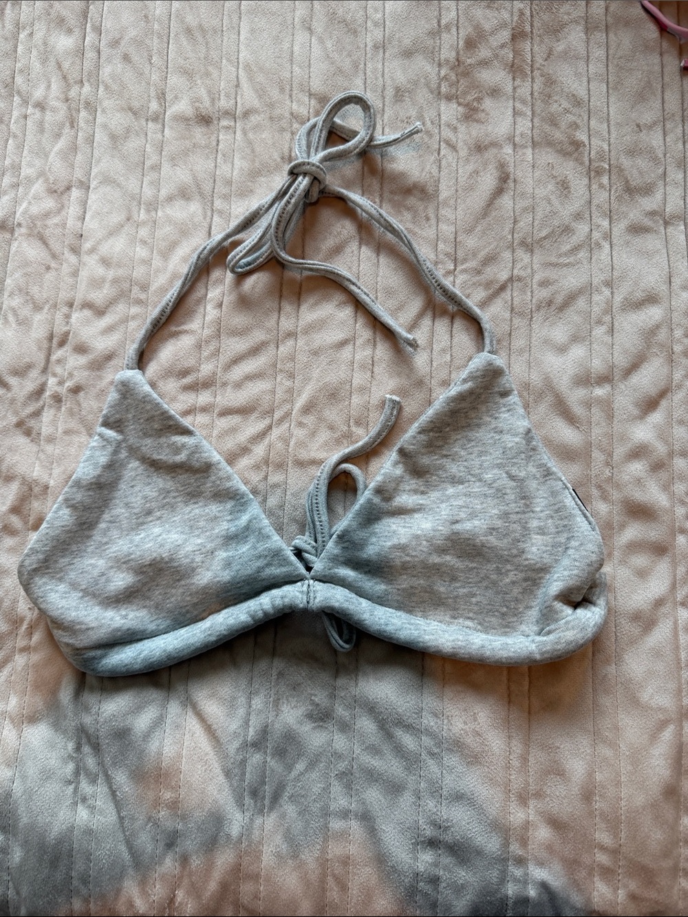 SHEIN Gray Triangle Halter Crop Top